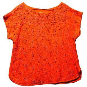 MAEVE Women Boho Coquette Top Size S Embroidered Beaded Lace Sheer Romantic